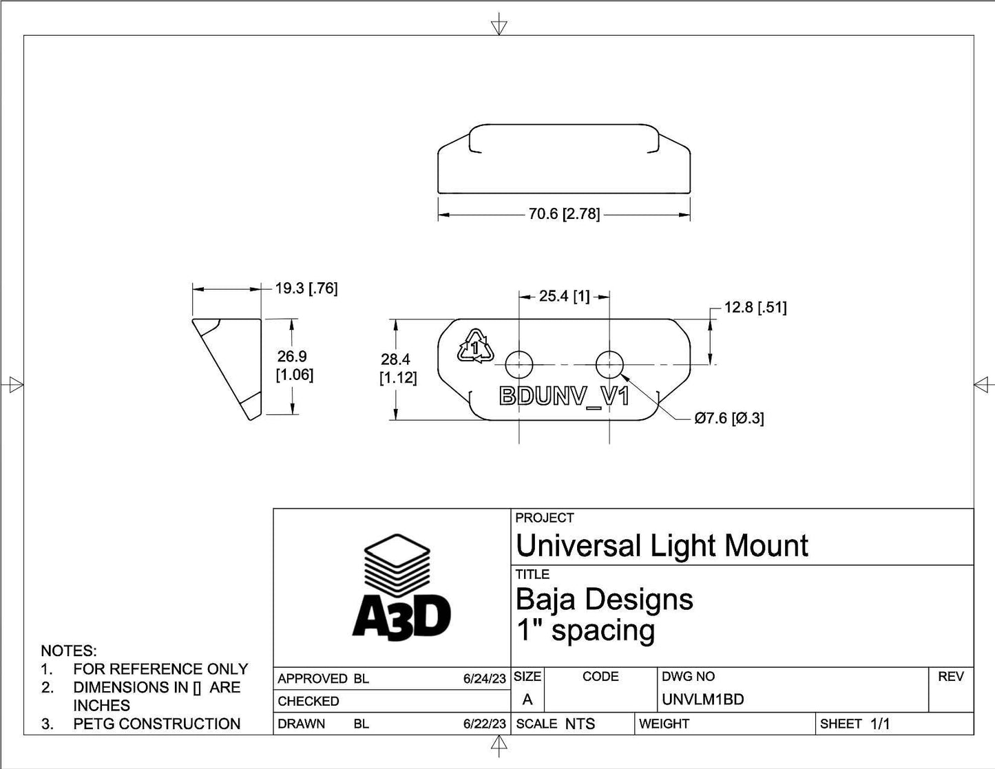 Baja Designs Angled Rock Light Mount - Universal Fitment