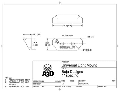 Baja Designs Angled Rock Light Mount - Universal Fitment